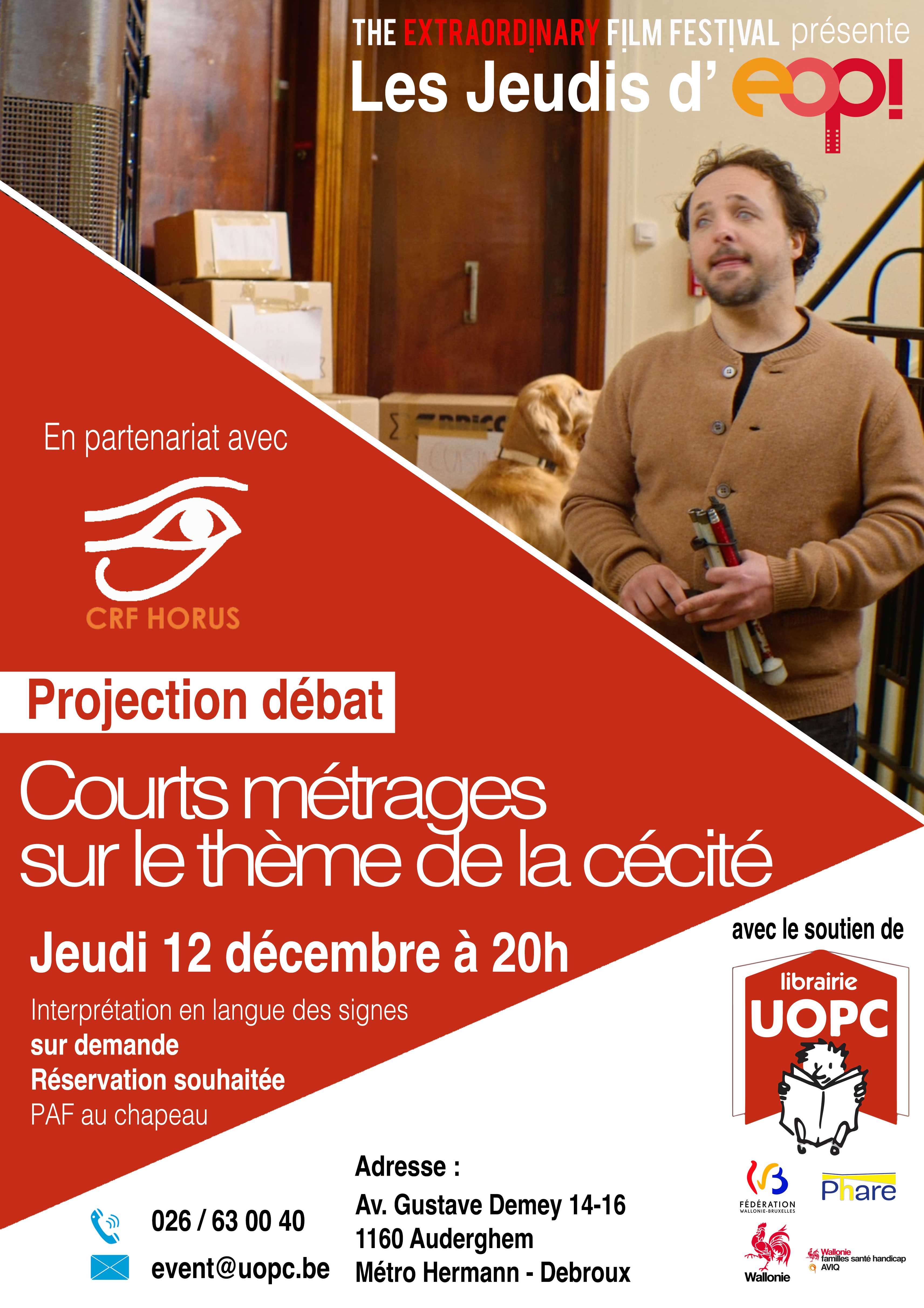 Affiche Jeudi d'EOP 12 décembre - films sur la cécité